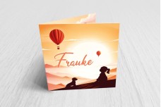 Luchtballon met silhouette Luchtballon met silhouette